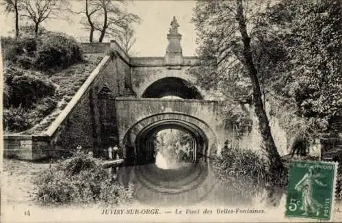 Ak Juvisy Essonne, Le Pont des Belles-Fontaines