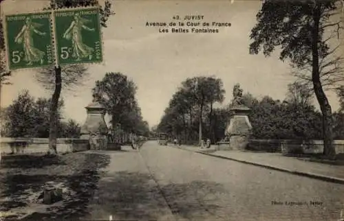 Ak Juvisy Essonne, Avenue de la Cour de France, Les Belles Fontaines