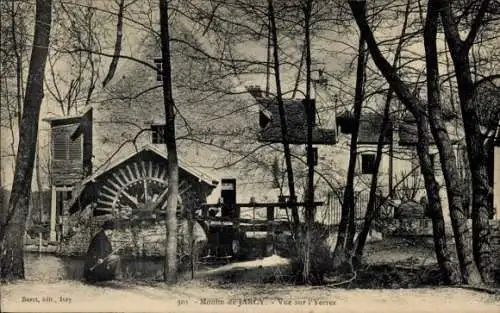 Ak Moulin de Jarcy Essonne, Vue sur l'Yerres