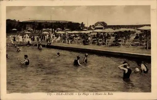 Ak Adam Island Val d'Oise, Der Strand, Badezeit