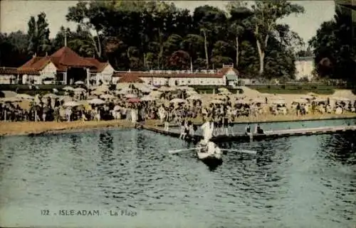 Ak Adam Island Val d'Oise, Der Strand, Badezeit