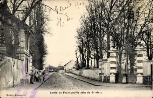 Ak Franconville Val d'Oise, Blick von der Straße in der Nähe von Saint Marc