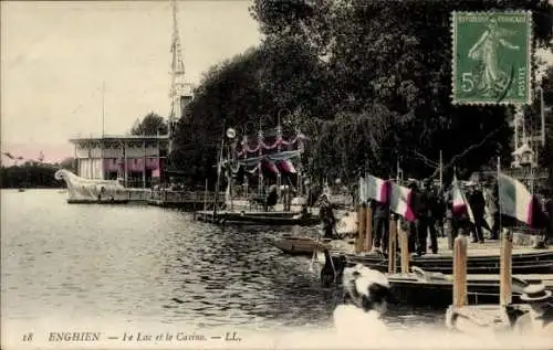 Ak Enghien les Bains Val d’Oise, Der See und das Casino