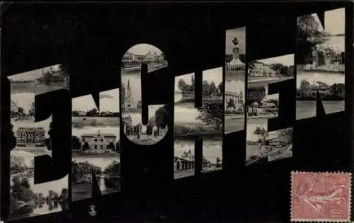 Buchstaben Ak Enghien les Bains Val d'Oise, Miniaturfiguren