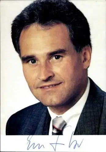 Foto Erwin Huber, CSU Generalsekretär, Autogramm