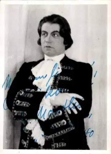 Foto Mann in Theaterkostüm, Porträt, Künstler, G. Monthy, Autogramm