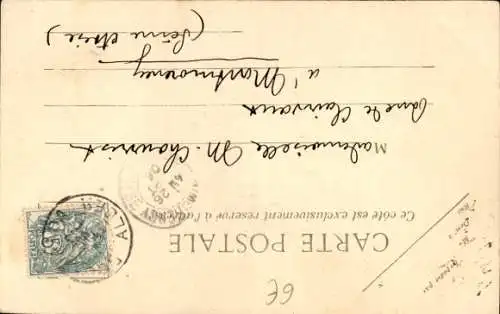 Ak Oued Bou Saada Algerien, Menschen in Oase, Palmen