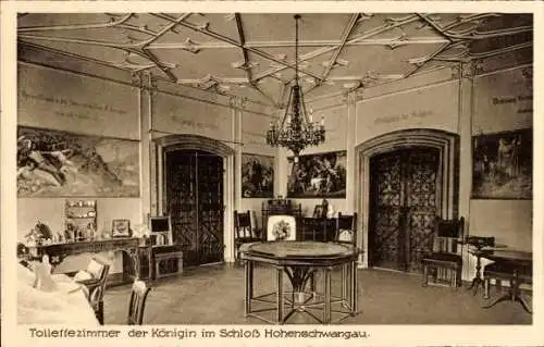 Ak Schwangau im Ostallgäu, Schloss Hohenschwangau, Toilettezimmer der Königin