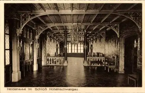 Ak Schwangau im Ostallgäu, Schloss Hohenschwangau, Heldensaal