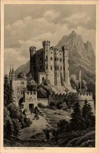 Ak Hohenschwangau Schwangau im Ostallgäu, Schloss Hohenschwangau