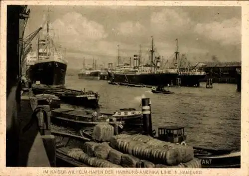 Ak Hamburg Mitte Steinwerder Kuhwerder, Kaiser Wilhelm Hafen der Hamburg Amerika Linie