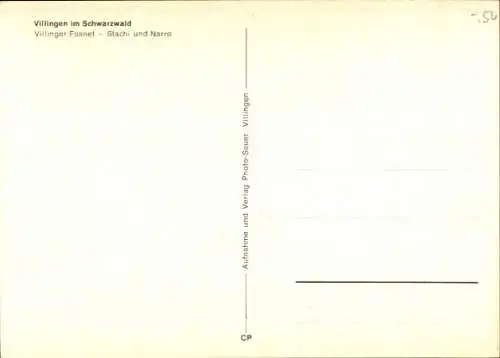 Ak Villingen im Schwarzwald, Villinger Fasnet, Stachi und Narro