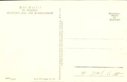 Ak Kassel in Hessen, Partie am Brink, Fachwerkhäuser