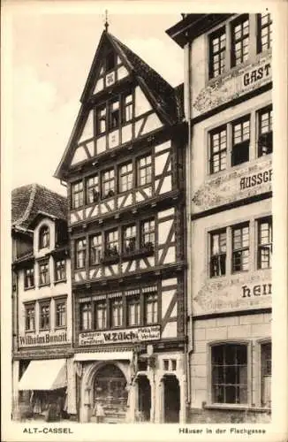 Ak Kassel in Hessen, Häuser in der Fischgasse, Geschäft Wilhelm Benoit, Bäckerei W. Zülch