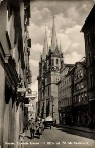 Ak Kassel in Hessen, Oberste Gasse, St. Martinskirche