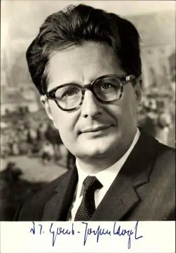 Foto Dr. Hans Jochen Vogel, Bundesminister der Justiz, Porträt, Autogramm