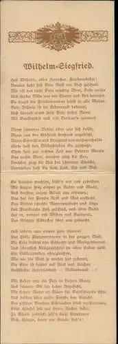 Klapp Gedicht Ak Wilhelm-Siegfried, Kaiser Wilhelm II., Portrait