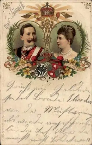 Litho Kaiser Wilhelm II., Kaiserin Auguste Viktoria