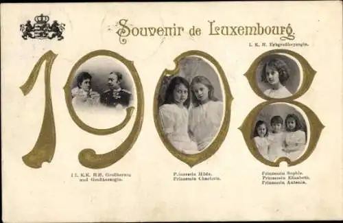 Präge Ak Luxembourg, Prinzessin Hilda, Prinzessin Charlotte, Prinzessin Sophie, Prinzessin Elisabeth