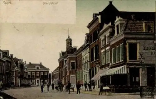 Ak Sneek Friesland Niederlande, Marktstraße