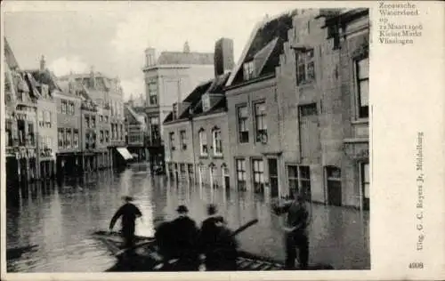 Ak Vlissingen Zeeland Niederlande, Zeeuwsche Waterlood, Kleiner Markt