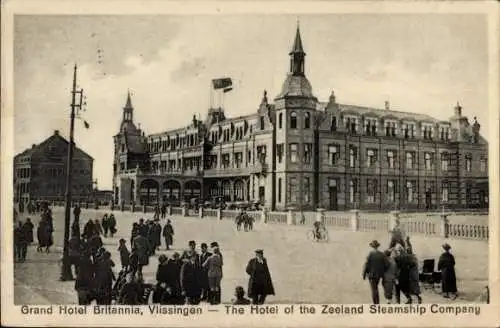 Ak Vlissingen Zeeland, Grand Hotel Britannia, Zeeland Steamship Company