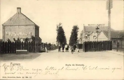 Ak Furnes Furnes Westflandern, Route de Dixmude