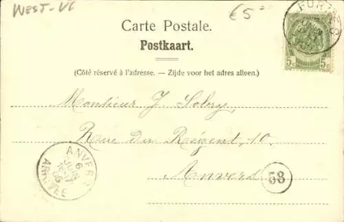 Ak Furnes Furnes Westflandern, Route de Dixmude