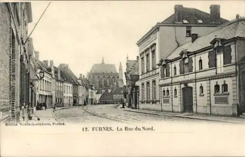 Ak Furnes Furnes Westflandern, La Rue du Nord