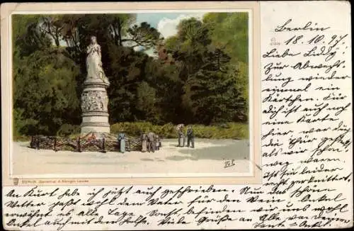 Künstler Litho Berlin Tiergarten, Denkmal der Königin Luise