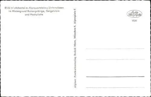 Ak Marquartstein im Chiemgau Oberbayern, Achental, Unterwössen, Kaisergebirge, Geigelstein