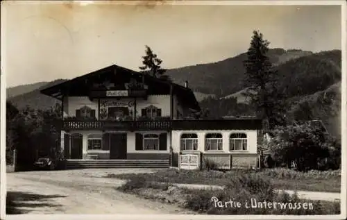 Foto Ak Unterwössen in Oberbayern, Außenansicht Park-Cafe