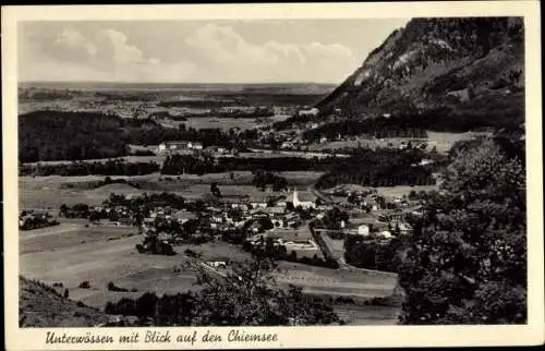 Ak Unterwössen in Oberbayern, Panorama, Chiemsee