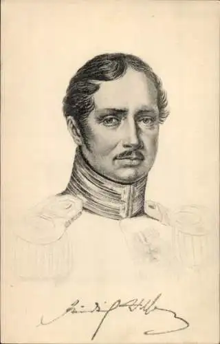 Künstler Ak Friedrich Wilhelm III, König von Preußen, Portrait, Uniform