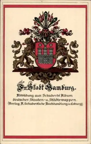 Wappen Ak Hamburg, Stadtwappen, Schubert's Album deutscher Staaten- und Städtewappen