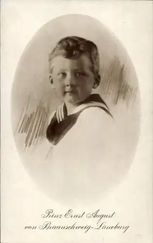 Ak Prinz Ernst August von Braunschweig Lüneburg, Kinderportrait, Matrosenhemd