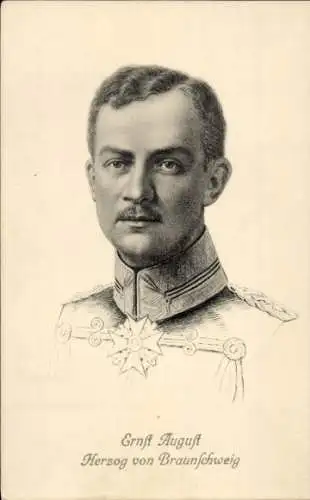 Künstler Ak Herzog Ernst August von Braunschweig, Portrait, Uniform