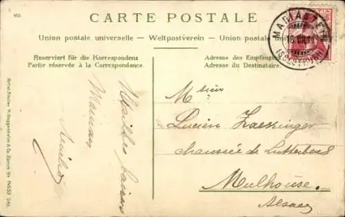 Präge Wappen Briefmarken Passepartout Ak Mariastein Kanton Solothurn, Ruine Landskron Leymen