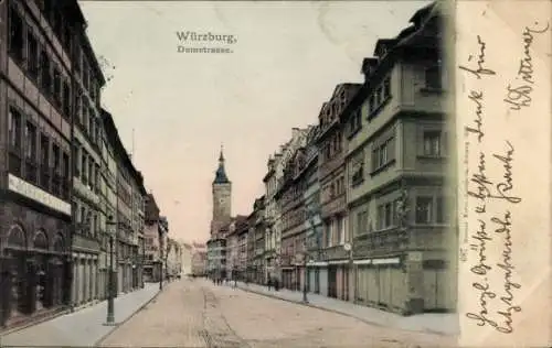 Ak Würzburg am Main Unterfranken, Domstraße