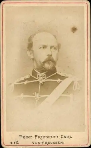 CdV Prinz Friedrich Karl von Preußen, Portrait in Uniform, Generalfeldmarschall