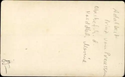 CdV Adalbert Prinz von Preußen, Oberbefehlshaber der Norddeutschen Marine