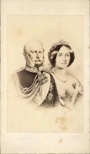 CdV Kaiser Wilhelm I. von Preußen, Augusta von Sachsen-Weimar-Eisenach, Portrait