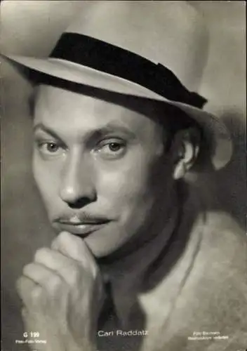 Ak Schauspieler Carl Raddatz, Portrait mit Hut, Film Foto Verlag G 199