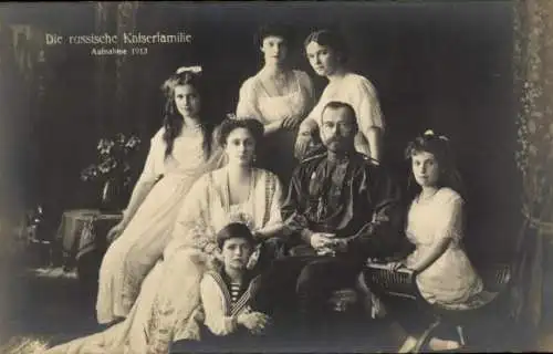 Ak Zar Nikolaus II. von Russland und Alexandra Fjodorowna, Alix von Hessen Darmstadt, Familienbild