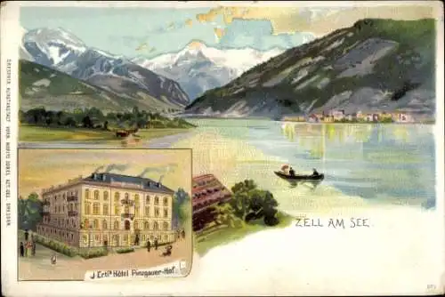 Künstler Litho Zell am See in Salzburg, Panorama, Hotel Pinzgauer Hof