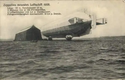 Ak Zeppelin, Passagierluftschiff 1908