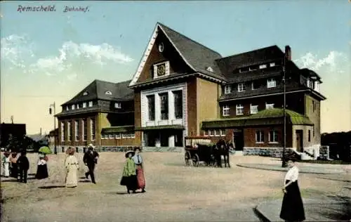 Ak Remscheid im Bergischen Land, Bahnhof, Kutsche