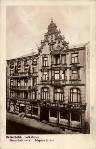 Ak Remscheid im Bergischen Land, Volkshaus, Bismarckstraße 59-61