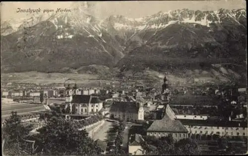 Ak Innsbruck in Tirol, Blick über den Ort nach Norden, Gebirge