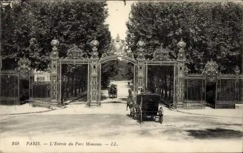 Ak Paris VIIIe Élysée, Parc Monceau, Eingang